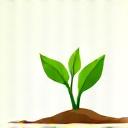 Vibrant green sprout icon depicting spring growth