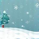 Winter icon with snowflakes and subtle green hue